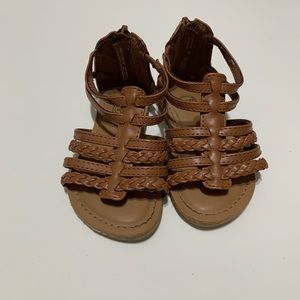 Brown gladiator style sandals for toddler